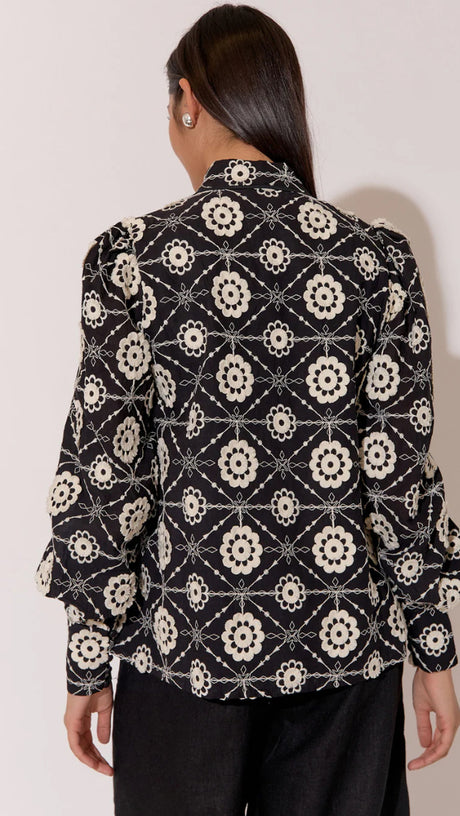 Adorne Ladies Samantha Embroidered Floral Shirt