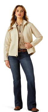 Ariat Ladies Logo Softshell Jacket in Oyster Gray / Dune 10062306
