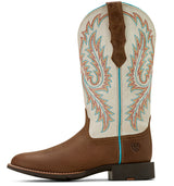 Ariat Women’s Round Up W Toe StrechFit Western Boot Sandstorm/Distressed Ivory - 10061142