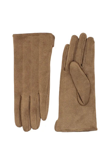 Morgan & Taylor Amalie Faux Suede Gloves - Beige
