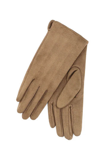 Morgan & Taylor Amalie Faux Suede Gloves - Beige
