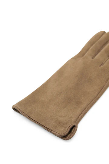 Morgan & Taylor Amalie Faux Suede Gloves - Beige