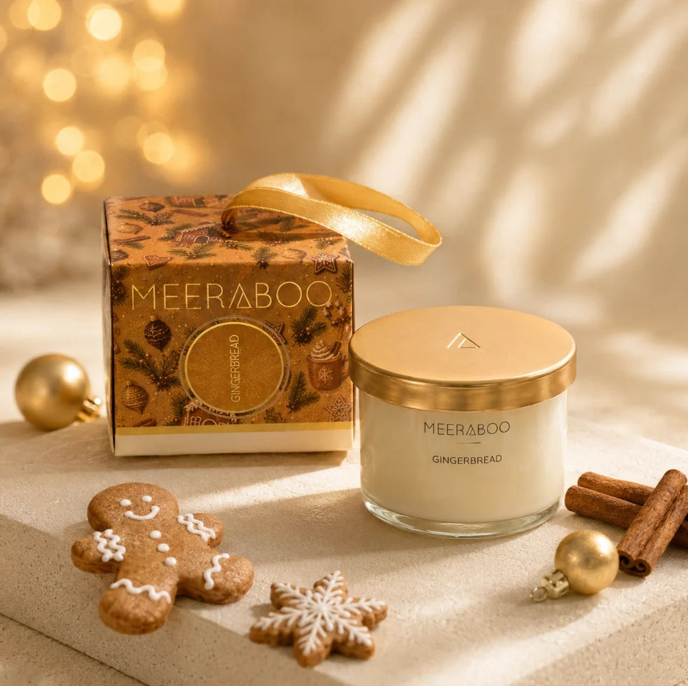 Meeraboo Christmas Mini Gold Lid Soy Candle