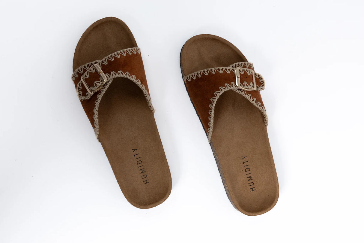 Humidity Ladies Folk Slide - Caramel