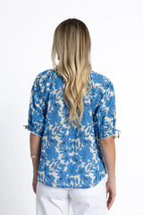 Humidity Ladies Fleur Blouse - Blue/Stone