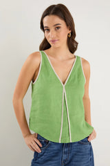 Among The Brave Homage Apple Contrast Piped Sleeveless Top