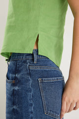 Among The Brave Homage Apple Contrast Piped Sleeveless Top