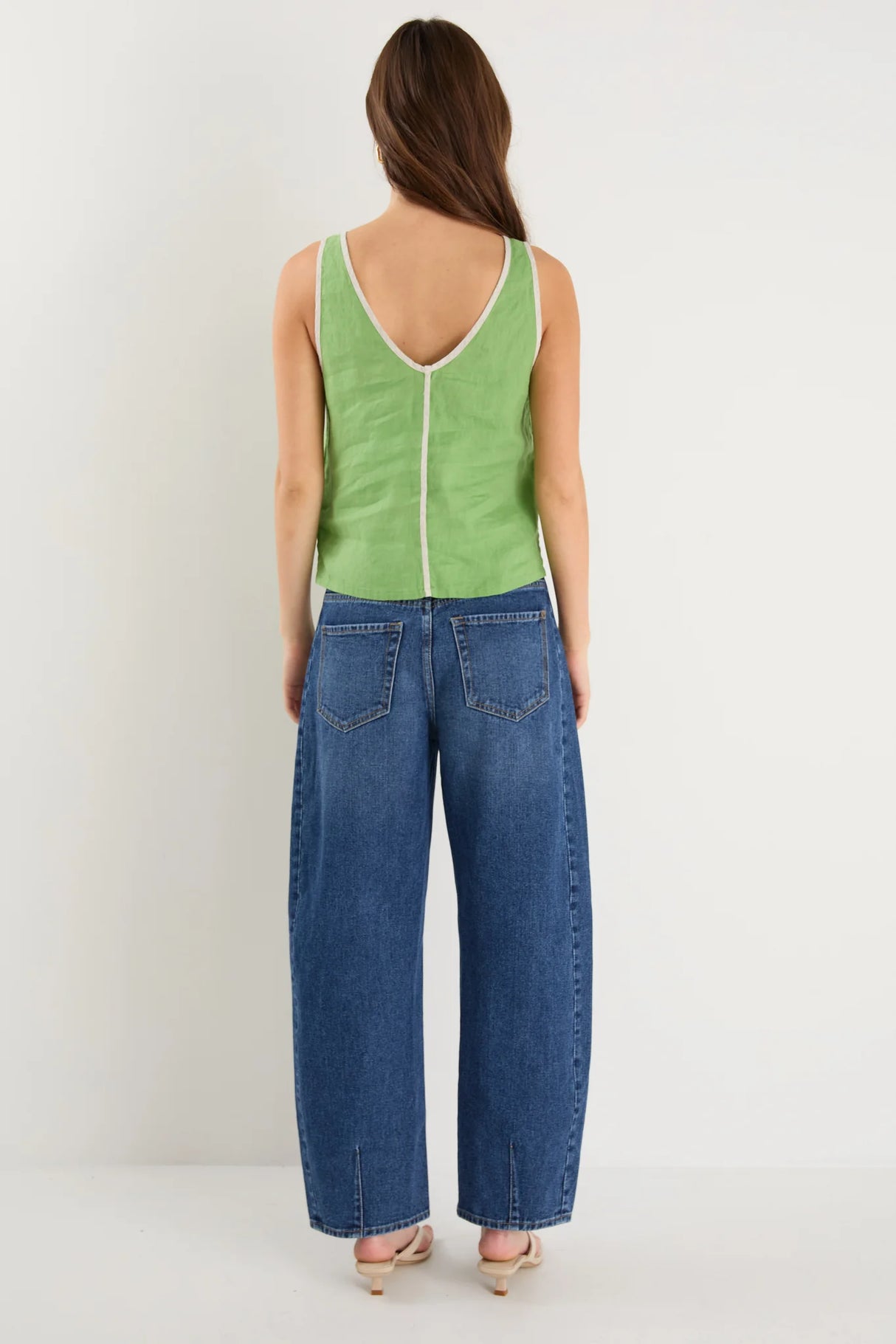 Among The Brave Homage Apple Contrast Piped Sleeveless Top