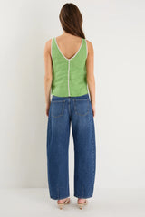 Among The Brave Homage Apple Contrast Piped Sleeveless Top