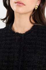 Ivy & Jack Honoured Black Texture Tweed Buttoned Jacket
