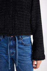 Ivy & Jack Honoured Black Texture Tweed Buttoned Jacket