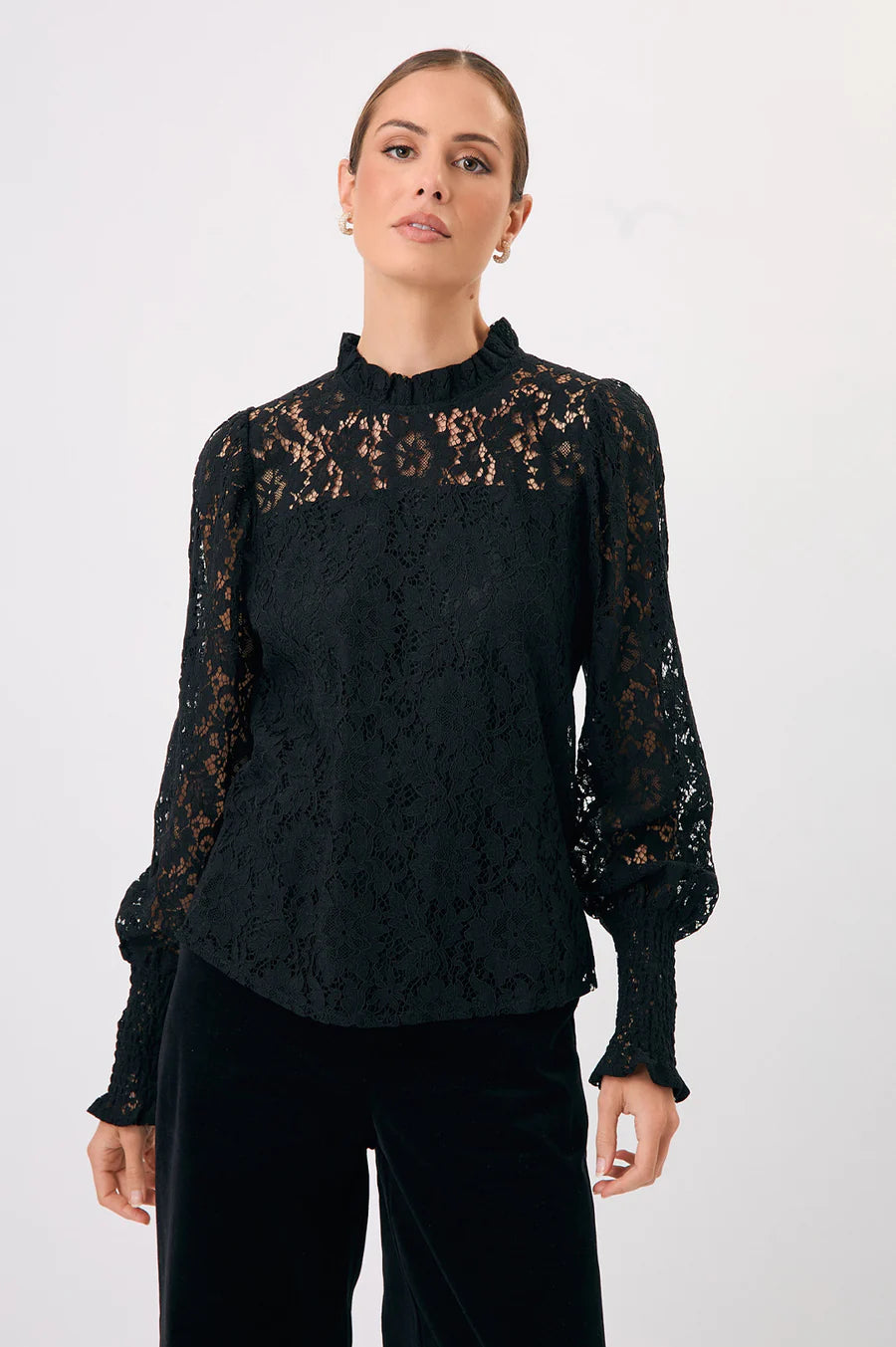 Adorne Ladies Olivia Long Sleeve Lace Top