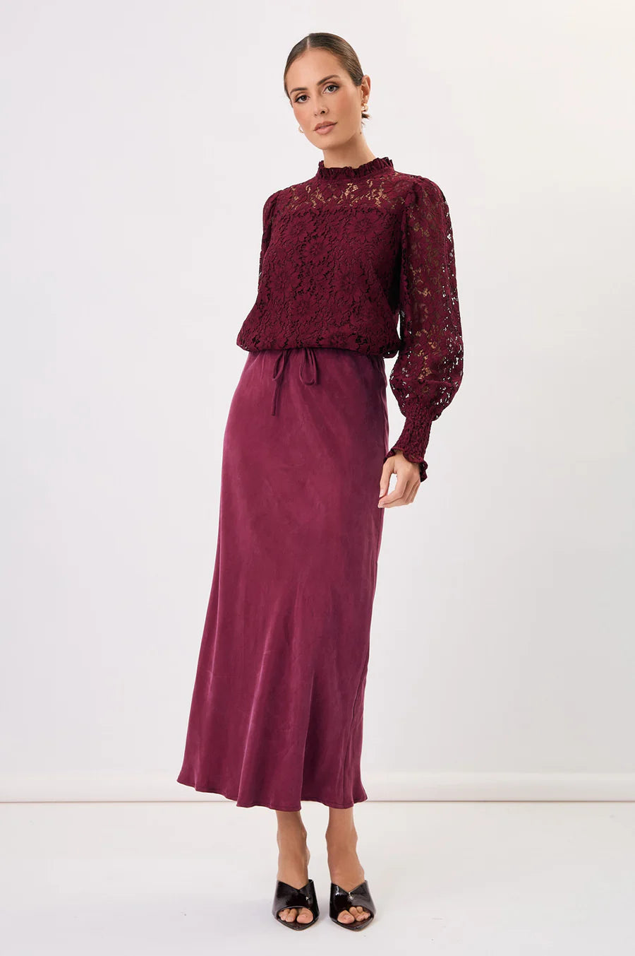 Adorne Ladies Olivia Long Sleeve Lace Top