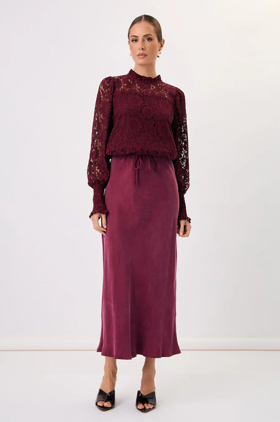 Adorne Ladies Olivia Long Sleeve Lace Top
