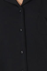 Gingerlilly Ladies Emilia Ribbed Lounge PJ Set - Black