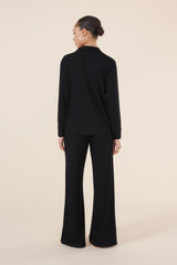 Gingerlilly Ladies Emilia Ribbed Lounge PJ Set - Black