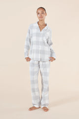 Gingerlilly Ladies Emery Buffalo Check Cotton PJ Set - Grey