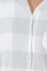 Gingerlilly Ladies Emery Buffalo Check Cotton PJ Set - Grey
