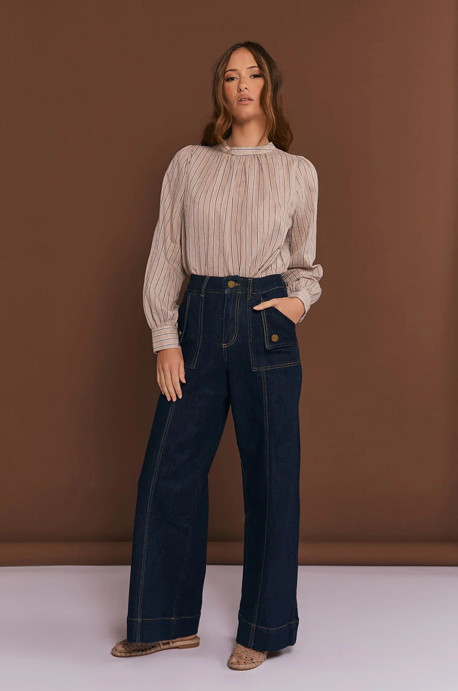 Adorne Ladies Belle Striped Top