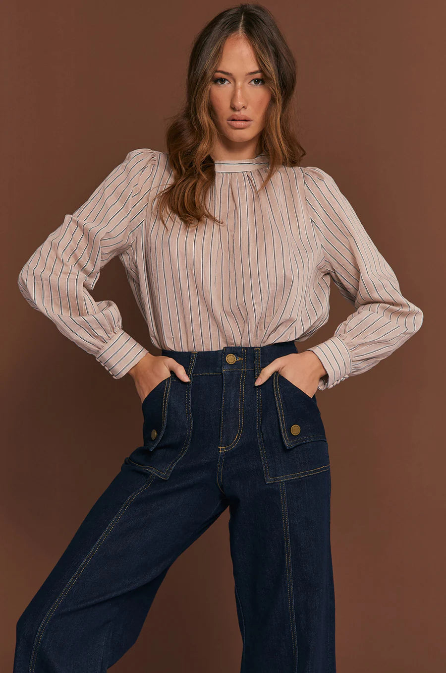 Adorne Ladies Belle Striped Top