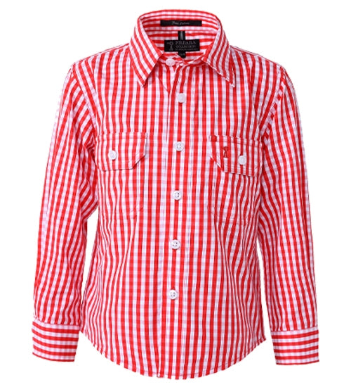 Pilbara Kids Check Long Sleeve Shirts