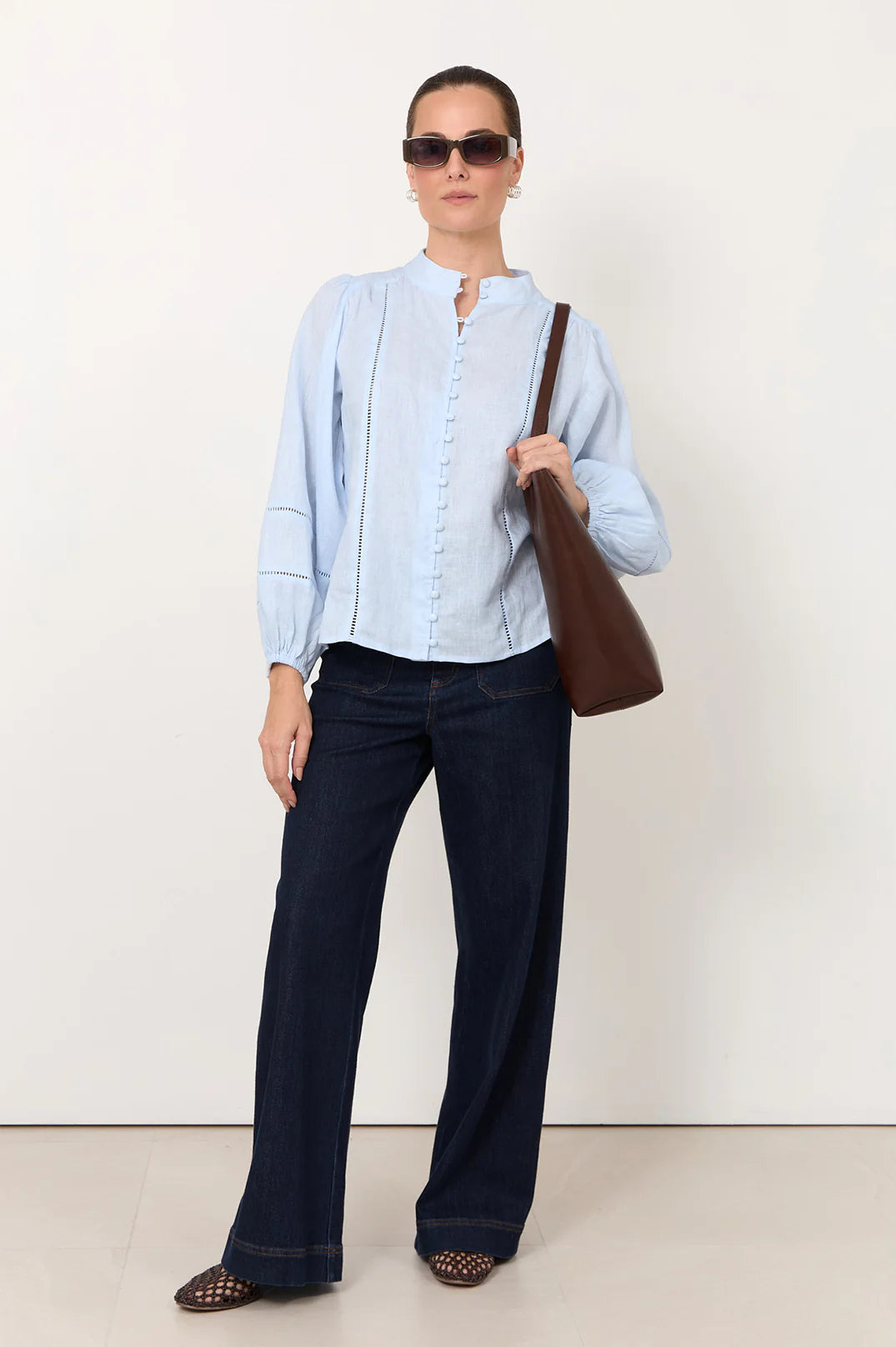 Adorne Juno Trim Detail Long Sleeved Top