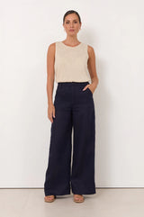 Adorne Ladies Avalon Wide Leg Linen Pant