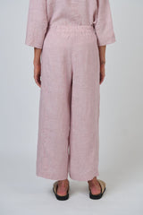 Natural O & j Wide Leg Linen Pant in Radish