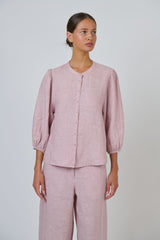 Naturals O & J Ladies Linen 3/4 Sleeve Top