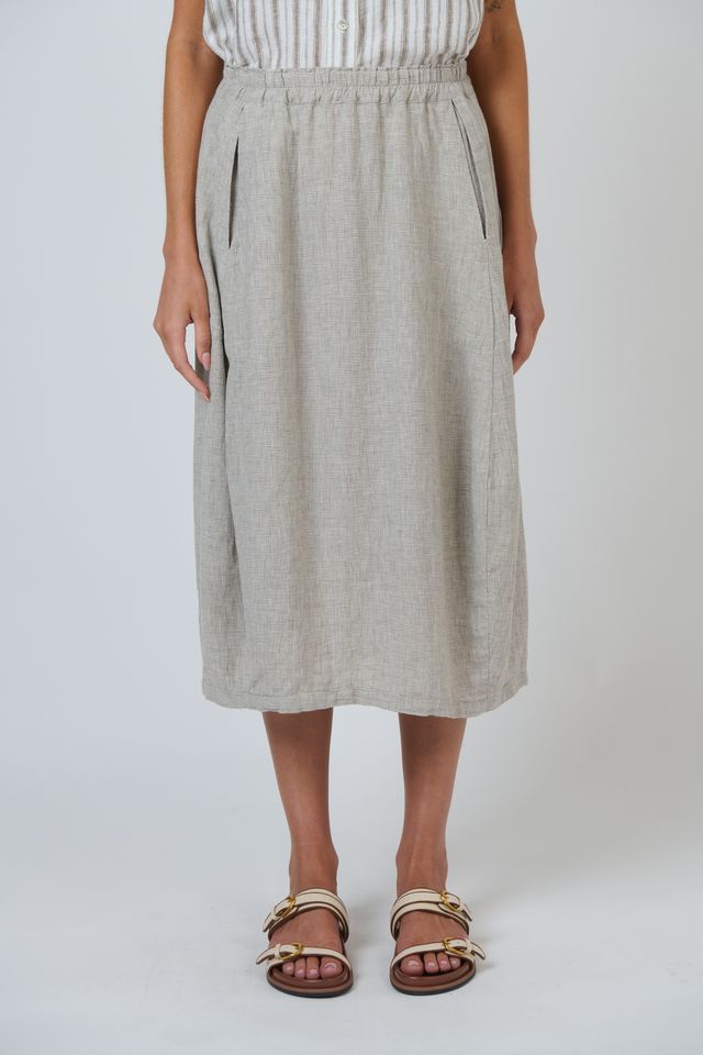 Natural O & J Linen Skirt with Pockets
