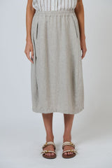 Natural O & J Linen Skirt with Pockets
