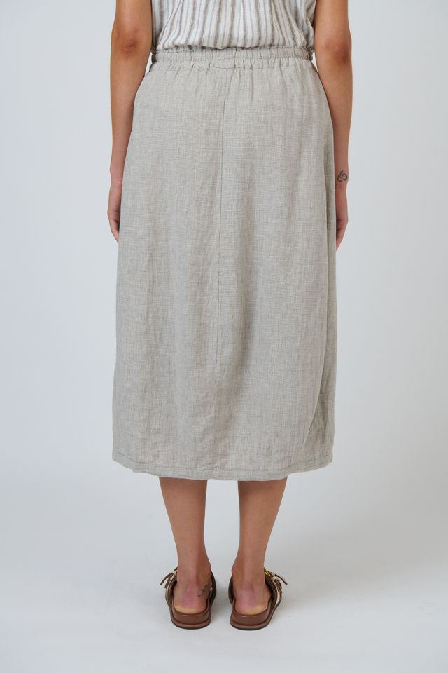 Natural O & J Linen Skirt with Pockets
