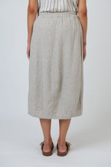 Natural O & J Linen Skirt with Pockets