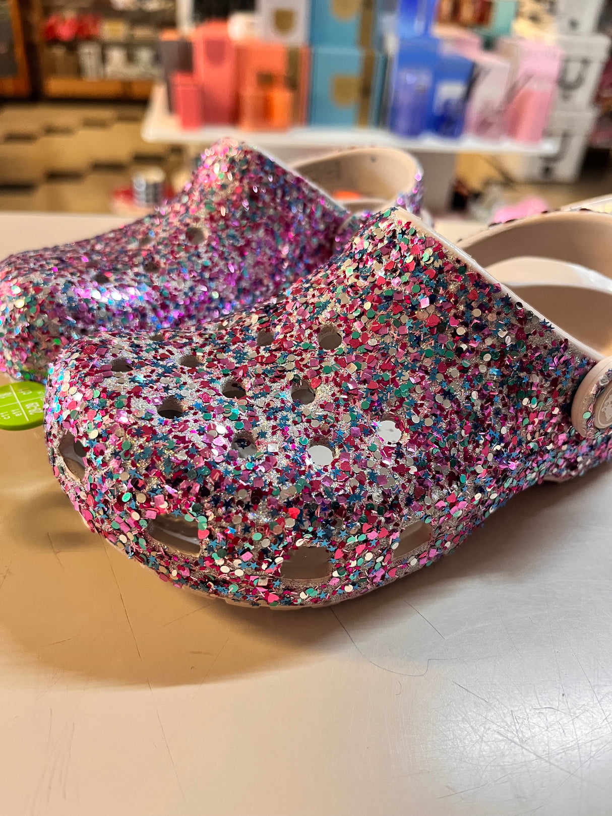 Crocs Classic Chunky Glitter Clog - Purple