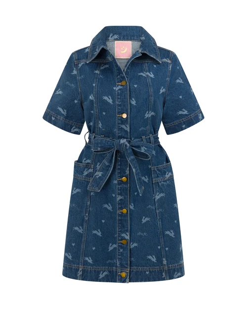 SMWR Royal Match Denim Midi Dress