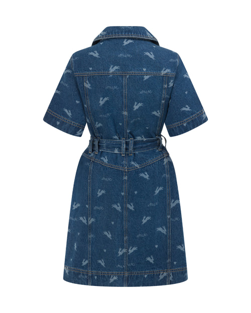 SMWR Royal Match Denim Midi Dress