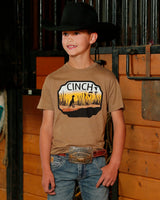 Cinch Boys Short Sleeve T Shirt - Brown