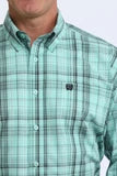 Cinch Men's Western Turquoise & Black Check Shirt - MTW1106115