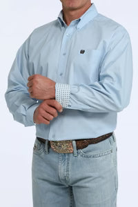 Cinch Men's Solid Light Blue Classic Fit Western Shirt - MTW1106125