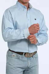 Cinch Men's Solid Light Blue Classic Fit Western Shirt - MTW1106125