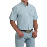 Cinch Men's White Plaid Short Sleeve Shirt - MTW1111531