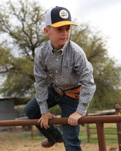 Cinch Boy's White Geometric Print Button Down Shirt - MTW7060413