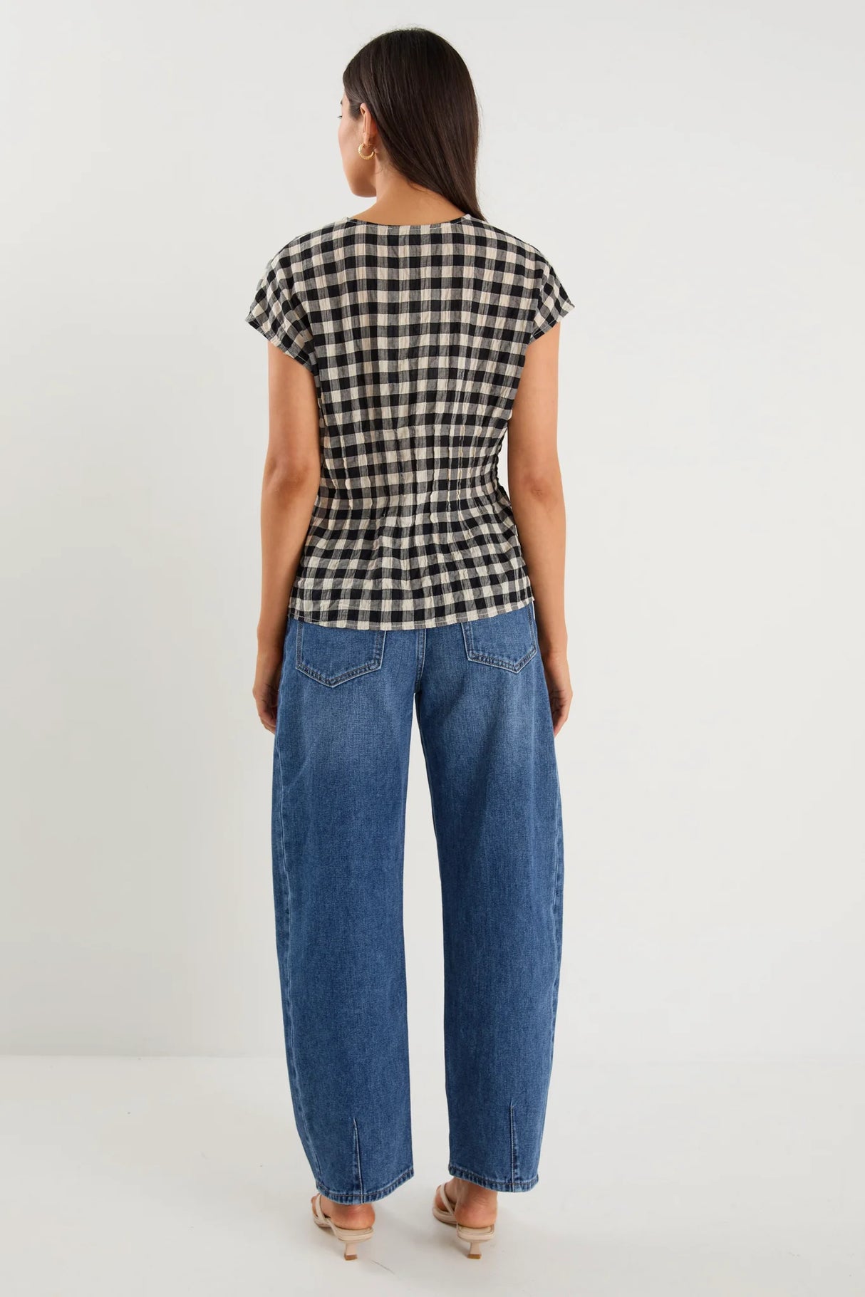 Ivy & Jack Nouveau Black Gingham Tie Front Vest