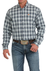 Cinch Men's Turquoise Plaid Button Down Western Shirt - MTW1105893