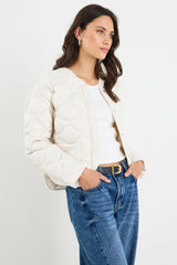 By Rosa Ladies Premium Putty Down Filled Quilted Puffer Jacket - Putty