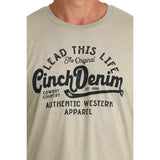 Cinch Men’s T-Shirt ‘Lead this Life’ Khaki MTT1690723 KHA