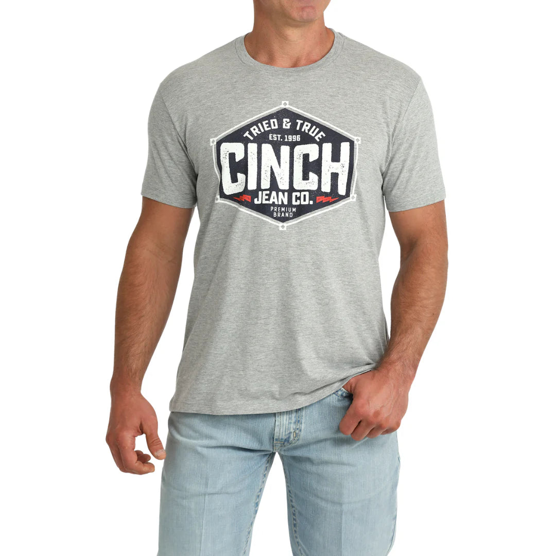 Cinch Men’s T-Shirt ‘Tried And True’ Grey MTT1690725 GRY