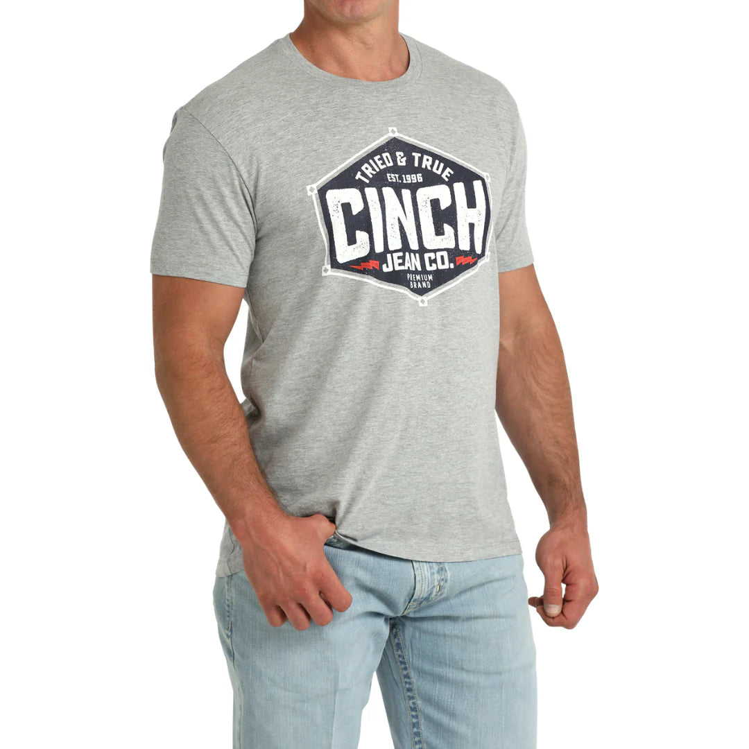 Cinch Men’s T-Shirt ‘Tried And True’ Grey MTT1690725 GRY