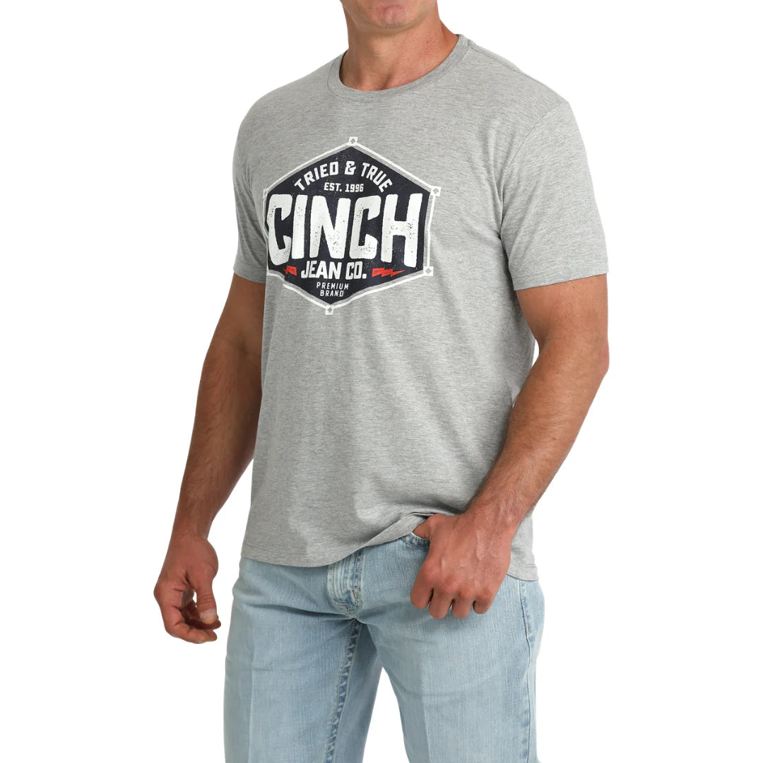 Cinch Men’s T-Shirt ‘Tried And True’ Grey MTT1690725 GRY
