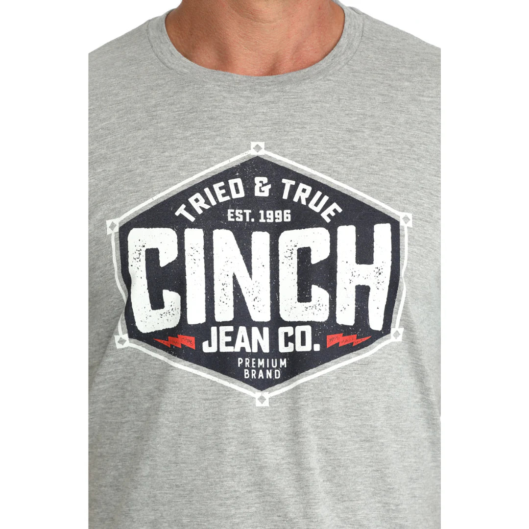 Cinch Men’s T-Shirt ‘Tried And True’ Grey MTT1690725 GRY